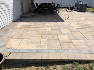 nicolock alpine ridge adobe blend with granite city border paver patio 3